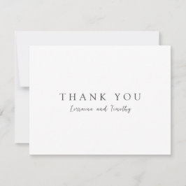 Zeitlose Schwarz-Weiß-Hochzeit Dankeskarte