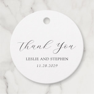 Zeitlose Schwarz-Weiß-Hochzeit Geschenkanhänger