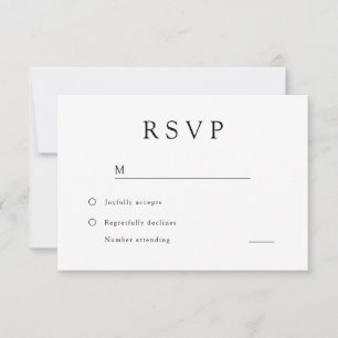 Zeitlose Schwarz-Weiß-Hochzeit RSVP Karte