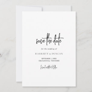 Zeitlose Schwarz-Weiß-Hochzeit Save The Date