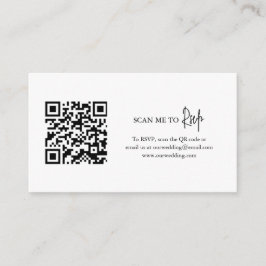 Zeitlose Schwarz-Weiß-QR-Code Elegante Hochzeit Begleitkarte