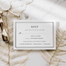 Zeitlose schwarze und weiße RSVP-Karte mit Auswahl RSVP Karte