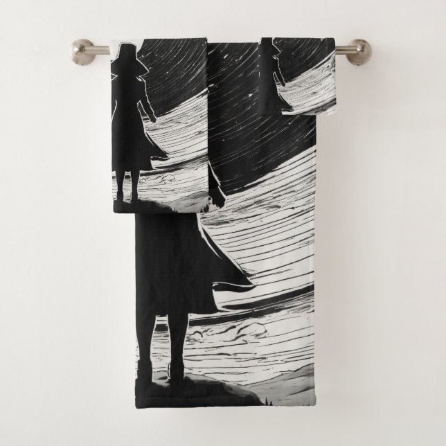 Zeitlose Sterne und Nebulae | Klassischer Cartoon Badhandtuch Set (Insitu)