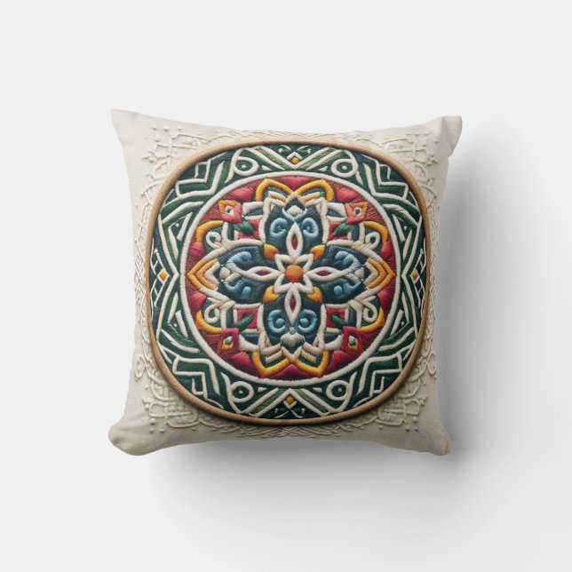 Zeitlose Stickerei #3 Kissen (Vorderseite)