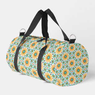 Zeitlose Tapisserie: farbenfroher Text zum marokka Duffle Bag
