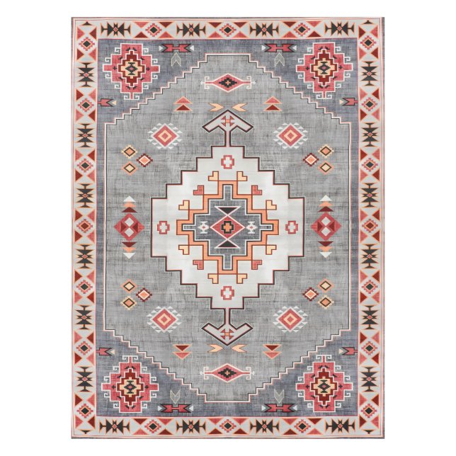 Zeitlose Themen: Heritage Boho Marokkanische Geome Tischdecke (Vorderseite)