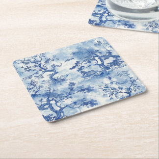 Zeitlose traditionelle japanische Szenerie-Unterse Rechteckiger Pappuntersetzer