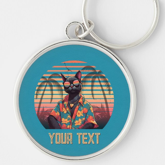Zeitlose Tropenkatze Schlüsselanhänger (Vorne)