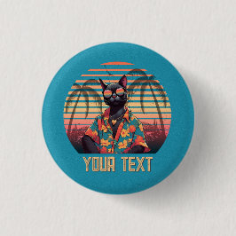 Zeitlose tropische Katzenhöhe Button