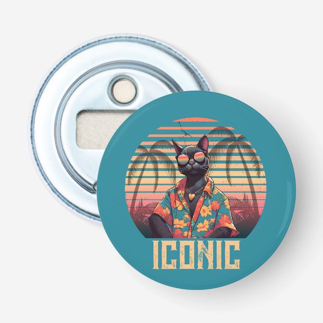 Zeitlose tropische Katzenhöhe Flaschenöffner (Vorderseite)