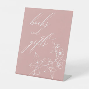 Zeitlose Vintage-Blumen-Baby-Shower-Bücher-Geschen Sockelschild