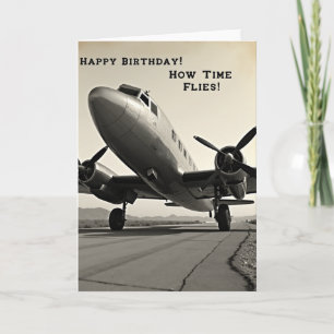Zeitlose Vintage-Flugzeugkarte Karte