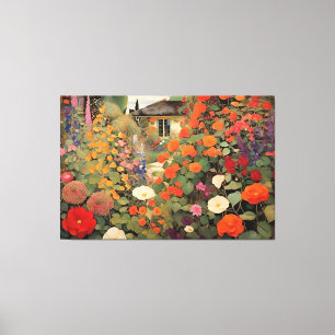 Zeitlose Vintage Hütte Landschaft Ölgemälde Leinwanddruck