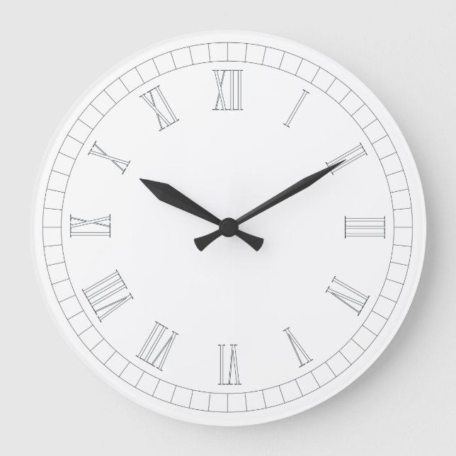 Zeitlose Wanduhr mit römischen Ziffern (Vorderseite)