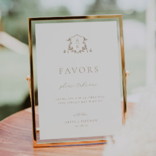 Zeitlose Weinreben Beige Wappen Gefallen Zeichen Poster