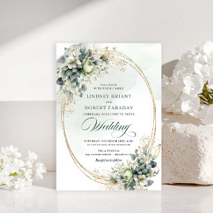 Zeitlose weiße Rosen Botanische Hochzeitseinladung Einladung