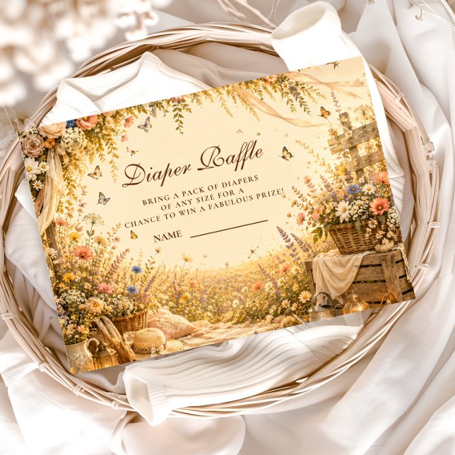 Zeitlose Wildblumen-Boho-Windel-Raffle Begleitkarte (Von Creator hochgeladen)