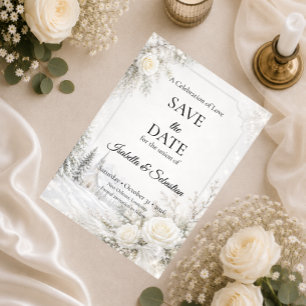 Zeitlose Winterhochzeit Save The Date