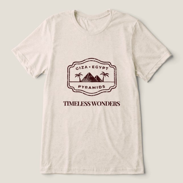 Zeitlose Wunder – Pyramiden Ägyptens Tri-Blend Shirt (Design Vorderseite)
