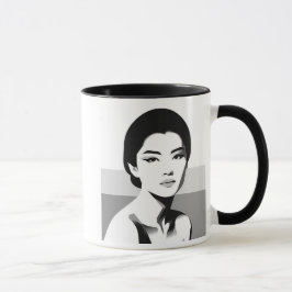 Zeitloser Blick, Eleganz in Schwarz-Weiß. Tasse