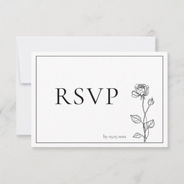 Zeitloser Bloom mit Gesangsanforderung RSVP Karte (Vorderseite)