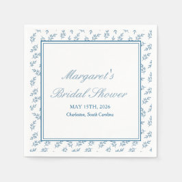 Zeitloser Blue Garden Elegantes klassisches Brautp Serviette