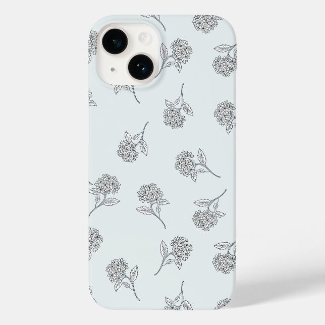 Zeitloser botanischer Bloom Softgrau Case-Mate iPhone Hülle (Rückseite)