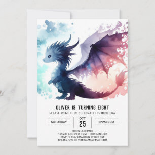 Zeitloser Drache Geburtstag Custom Einladung