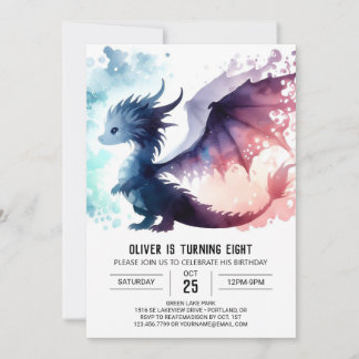 Zeitloser Drache Geburtstag Custom Einladung