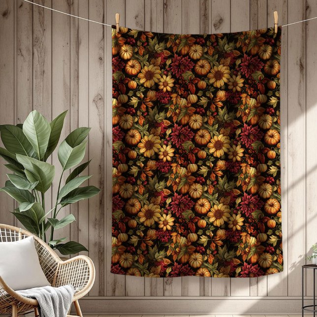 Zeitloser Fall Blanket florale Blanket reich Autum Fleecedecke (Timeless Fall Floral Blanket Rich Autumnal Tones)