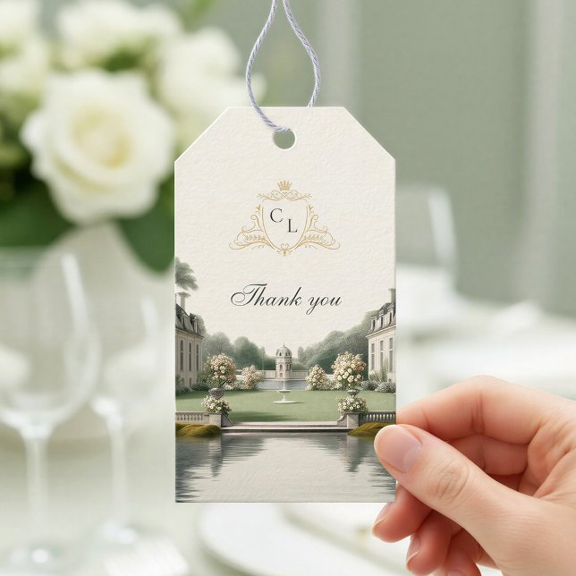 Zeitloser Garten | Französische Château-Monogramm- Geschenkanhänger (Von Creator hochgeladen)
