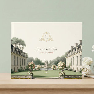 Zeitloser Garten Französisches Château-Monogramm Gästebuch