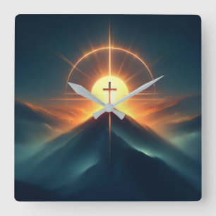 Zeitloser Glaube Quadratische Wanduhr