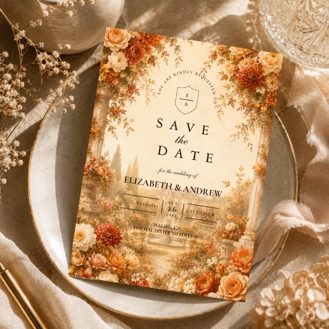 Zeitloser Herbstgarten-Hochzeit Save The Date (Von Creator hochgeladen)