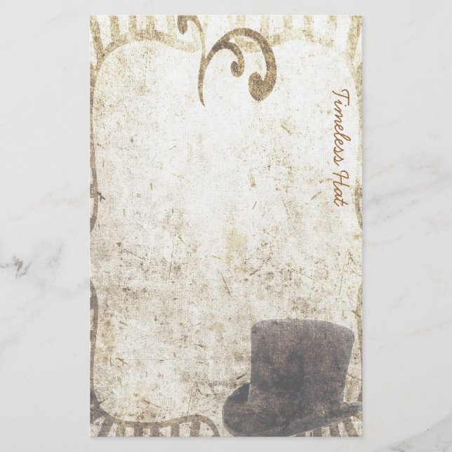 Zeitloser Hut - Steampunk Briefpapier (Vorderseite)