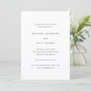 Zeitloser Klassiker Formale Hochzeit Save The Date