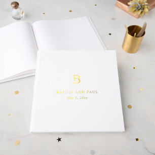 Zeitloser Klassiker Formale Monogramm-Hochzeit Gästebuch