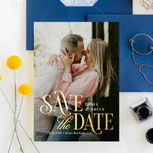 Zeitloser Modus ECHTE FOLIE Save The Date Karte
