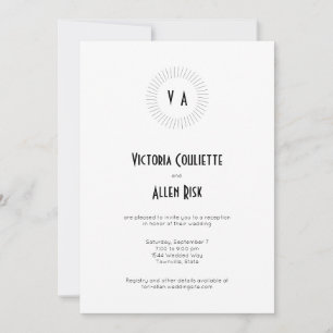 Zeitloser monogramm Circle Minimalistischer Empfan Einladung