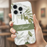 Zeitloser Salbei-Oliv-Wasserfarben-Chic-Name