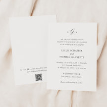 Zeitloser Schwarz-Weiß-QR-Code Elegante Hochzeit