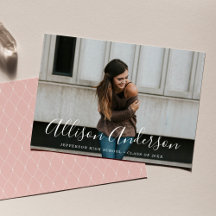 Zeitloser Script Blush Pink Foto Abschluss