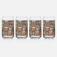 Zeitloser Smaragd "mesoamerican Motif" Glas kann s