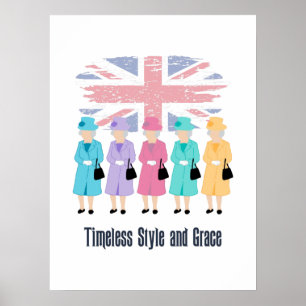 Zeitloser Stil und Grace-RIP Queen Elizabeth II Poster