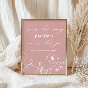 Zeitloser Vintage-Blumen-Babyshower-Ratspiel Poster