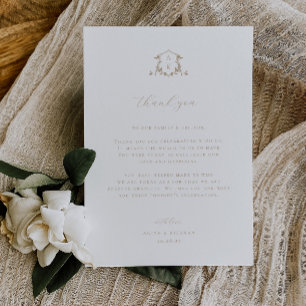 Zeitloser Wappen Empfang Danke Karte