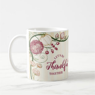 Zeitloses Art Nouveau Erntedankfest-Menü Kaffeetasse