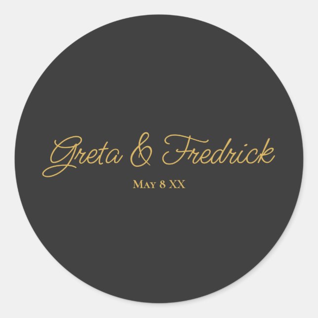 Zeitloses einfaches Minimalistisches CharcoSkript Runder Aufkleber (Vorderseite)