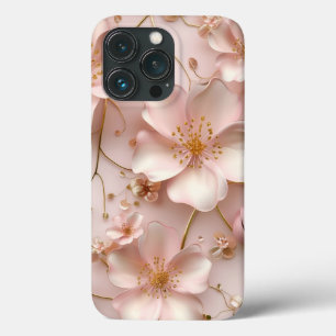 Zeitloses elegantes, weichrosa, florales Muster Case-Mate iPhone Hülle