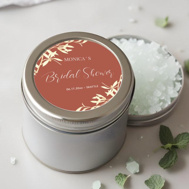 Zeitloses florales rustikales Brautparty Runder Aufkleber (Von Creator hochgeladen)